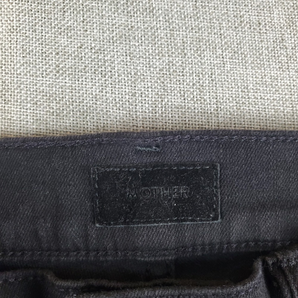 MOTHER Jeans 27 The Insider Crop Step Fray Black Zip Fly Denim No Guilty Wash - Picture 5 of 16
